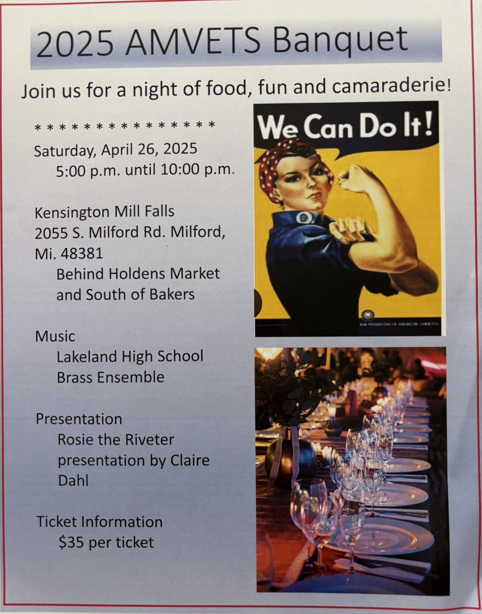 amvets banquet flyer 2025