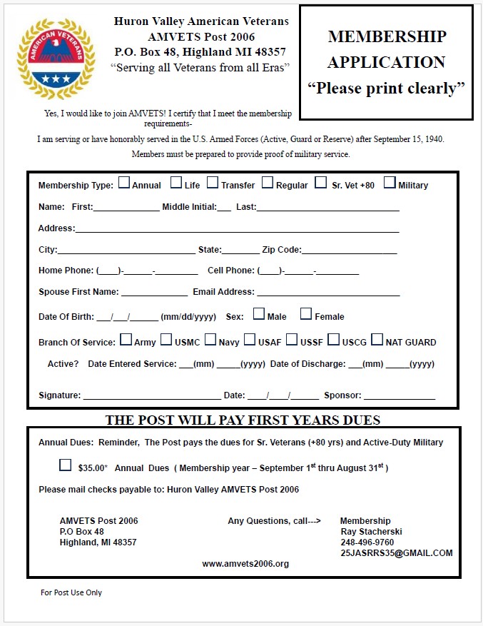 membership form snapshot